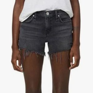 Gemma Frayed Denim cutoff Shorts in black 31 stretch